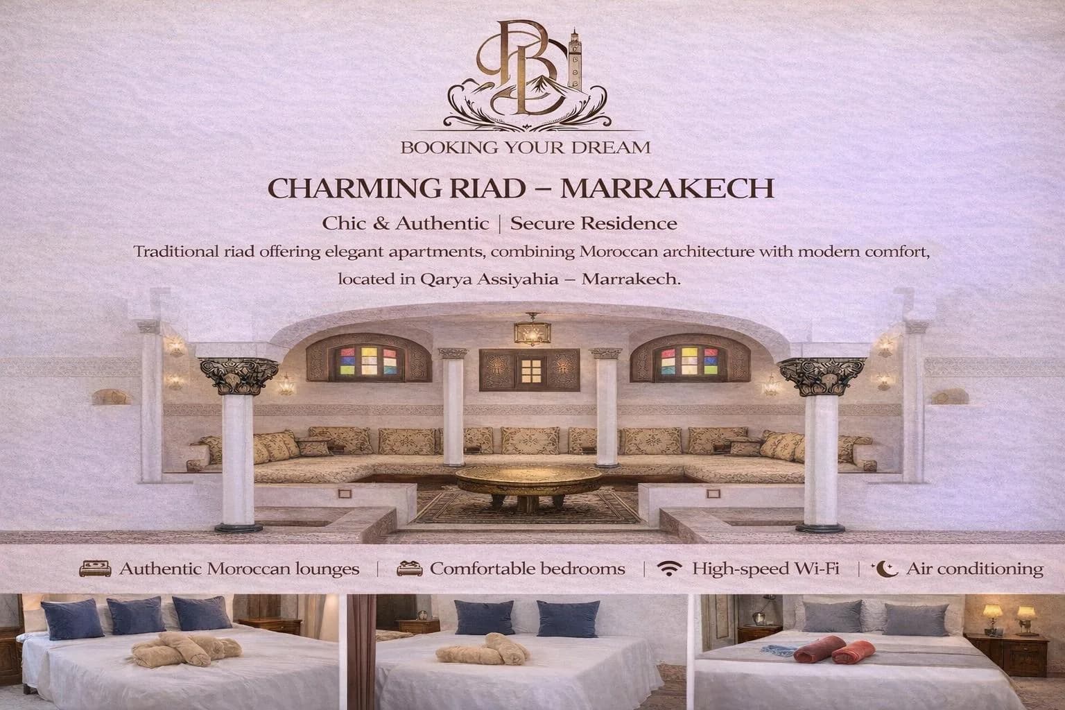 Charming Riad — Booking Your Dream — riad in medina, Marrakech