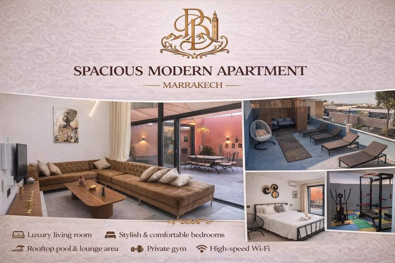 Spacious Modern Apartment — Booking Your Dream — apartment in gueliz, Marrakech