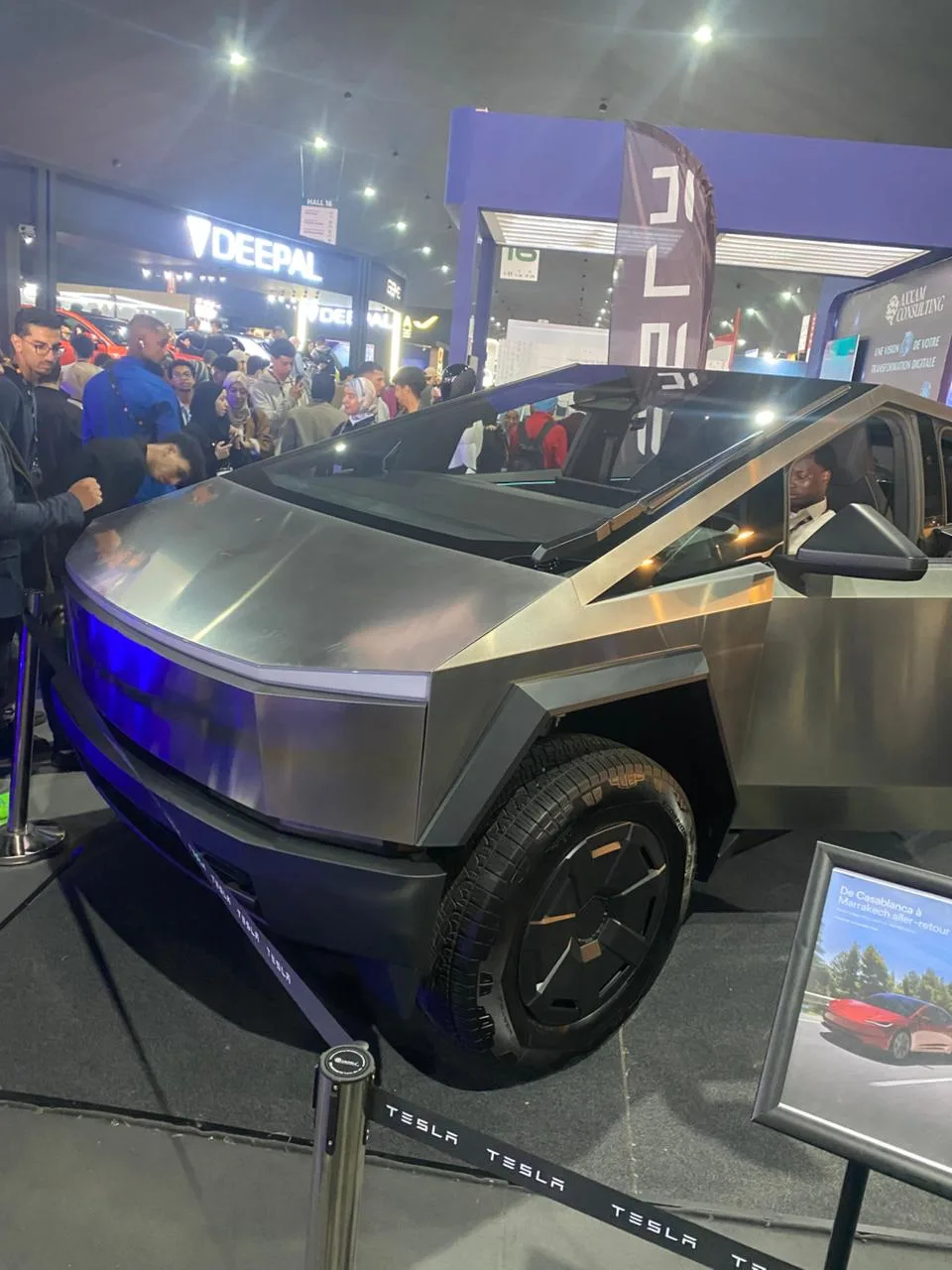 Tesla Cybertruck at GITEX Africa 2026 Marrakech — front view