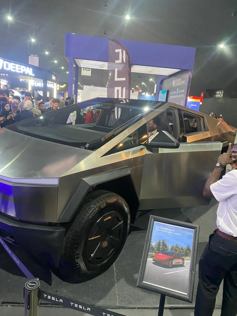 Tesla Cybertruck side angle at GITEX Africa Marrakech 2026